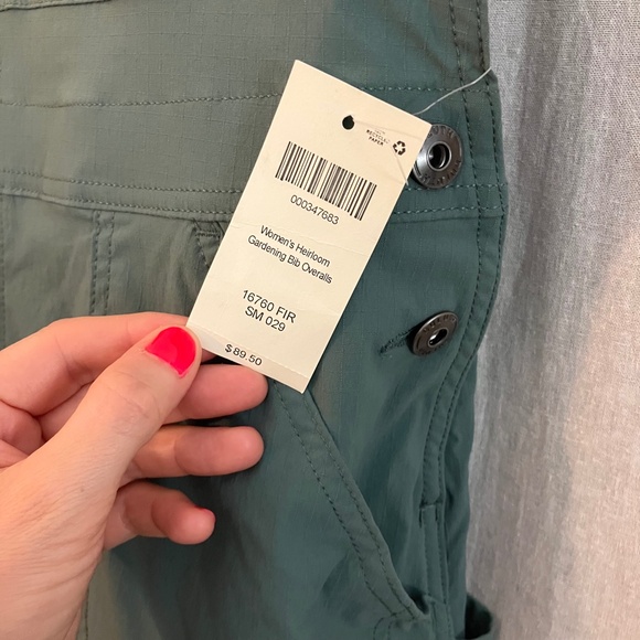 NWT! Duluth Trading Women's S X 29 Heirloom Gardening Bib Overalls FIR Green - Picture 5 of 8